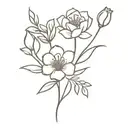 may 20th birthday flowers tattoo design idea