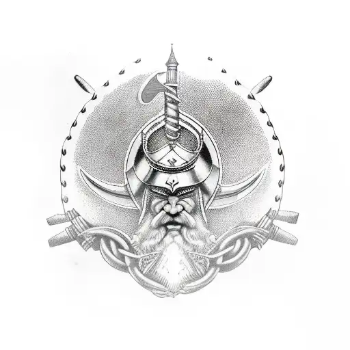 Viking longship , Odin  tattoo design idea