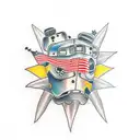 train tattoo design idea