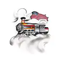 train tattoo design idea