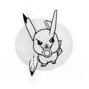 Pokemon in a blackwork style tattoo design idea