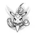 Pokemon in a blackwork style tattoo design idea