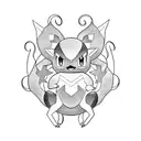Pokemon in a blackwork style tattoo design idea