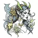 Succubus girl tattoo design idea