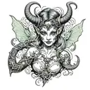 Succubus girl tattoo design idea