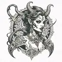 Succubus girl tattoo design idea