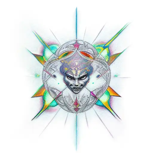 cosmic entity tattoo design idea