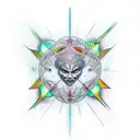 cosmic entity tattoo design idea