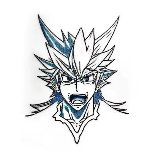Un tatouage sur tout le bras avec cloud strife de final fantasy, kid goku, escanor de seven deadly sins , llyod Irving d tattoo design idea