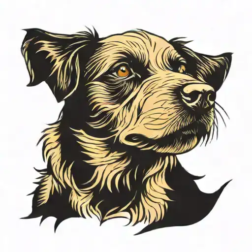 wired haired pointing griff dog breed tattoo design idea