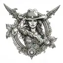 cowgirl tattoo arm sleeve tattoo design idea