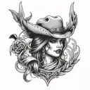 cowgirl tattoo arm sleeve tattoo design idea