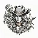 cowgirl tattoo arm sleeve tattoo design idea
