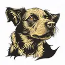 wired haired pointing griff dog breed tattoo design idea