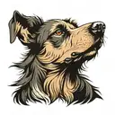 wired haired pointing griff dog breed tattoo design idea