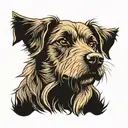 wired haired pointing griff dog breed tattoo design idea