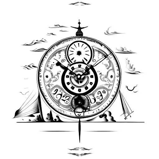 Salvador Dali clock tattoo design idea