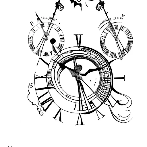 Salvador Dali references clock tattoo design idea