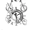 Salvador Dali references clock tattoo design idea
