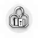 A key and lock symbolizing the bond between you and your husband tattoo design idea