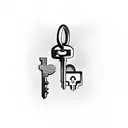 A key and lock symbolizing the bond between you and your husband tattoo design idea