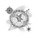 Bahamas map  tattoo design idea