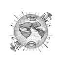 Bahamas map  tattoo design idea