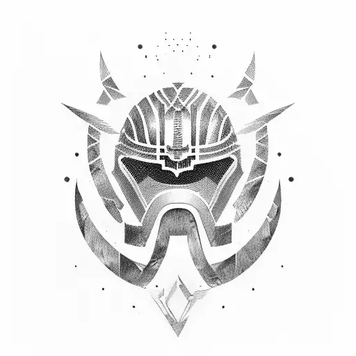 the shape separated of the following helmets spartan helmet, medieval helmet, samurai helmet, penacho azteca all of this tattoo design idea