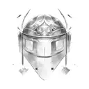 the shape separated of the following helmets spartan helmet, medieval helmet, samurai helmet, penacho azteca all of this tattoo design idea