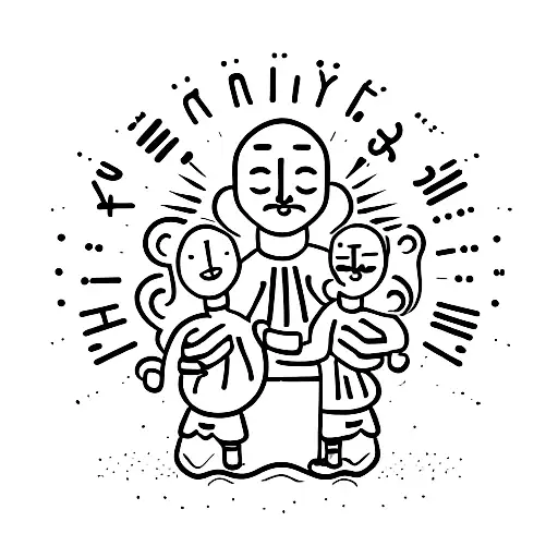 family and strength  tattoo design idea