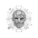 human mind mixed with matrix tattoo design idea