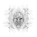 human mind mixed with matrix tattoo design idea