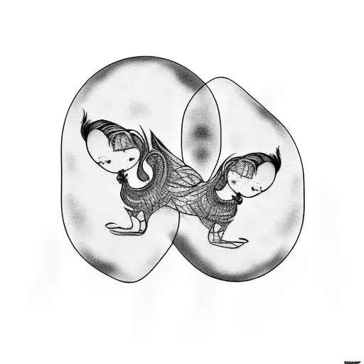 a tattoo about my wife and my newborn daughter. my wife is sick and fights hard. along with my love for metal music tattoo design idea