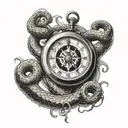 compass clock snake tattoo tattoo design idea