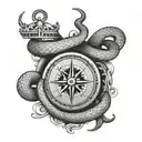 compass clock snake tattoo tattoo design idea