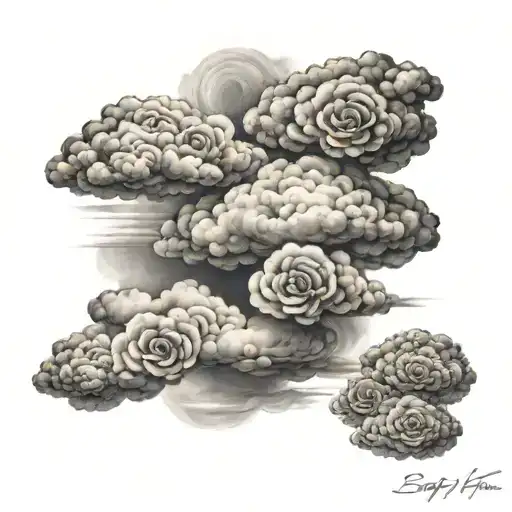 shaded clouds with Brady tattoo design idea