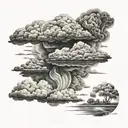 shaded clouds with Brady tattoo design idea
