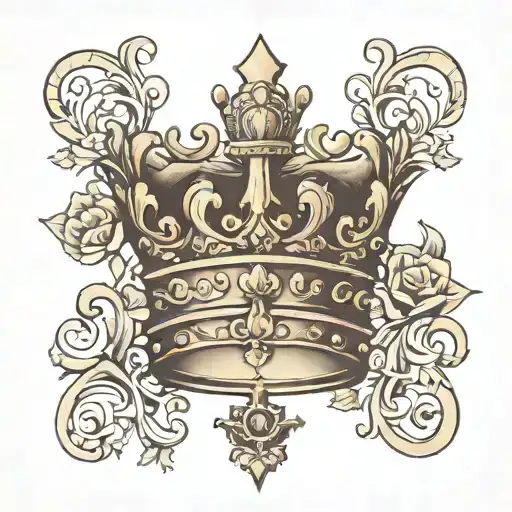 crown with capital letter M F R subtly incorporated tattoo design idea
