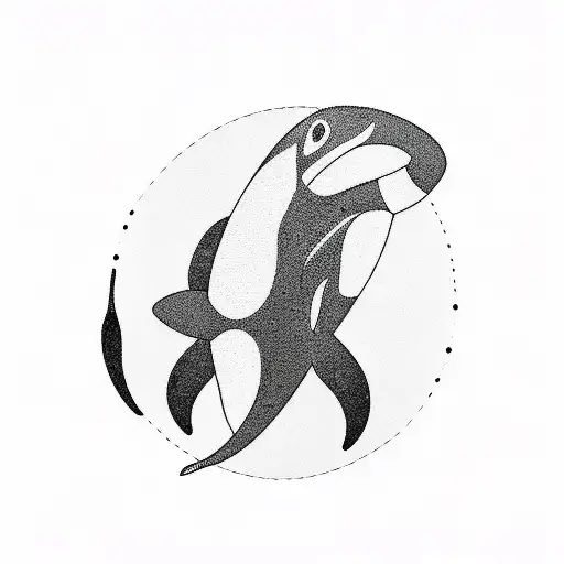 Orca making music tattoo design idea