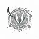 Orca making music tattoo design idea