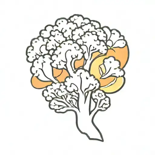 broccoli and orange mini tattoo minimalist tattoo design idea