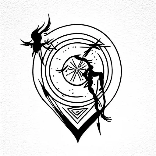 Greek mythology, indicating past combat and passing life tattoo design idea