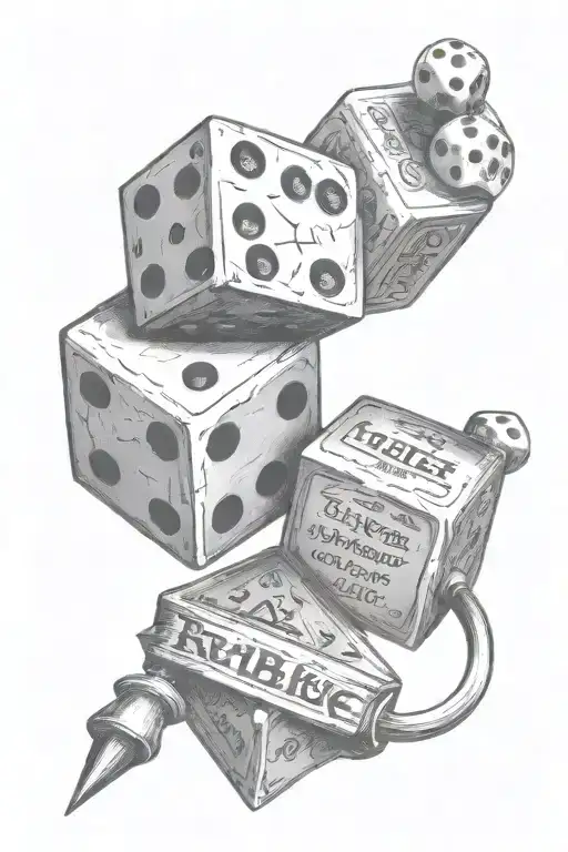 Bible and dice rolling proberbs 16:33 text with Bible!! tattoo design idea