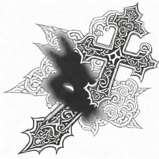 cross with Romans 1:16 17 Derek Naff forever tattoo design idea