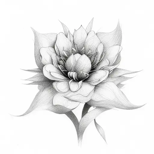 Sketch "Mental Health Flowers" Tattoo Idea BlackInk AI