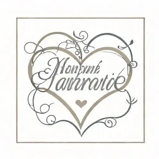 Happy name heart shape made tattoo design idea