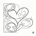 Happy name heart shape made tattoo design idea