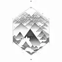 mountain within or overlapping a small triangle  tattoo design idea