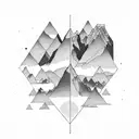 mountain within or overlapping a small triangle  tattoo design idea