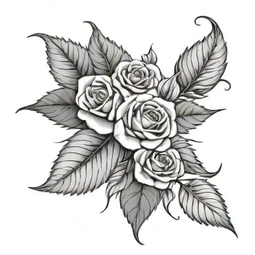 Leaves and roses and dream theater tattoo design tattoo design idea